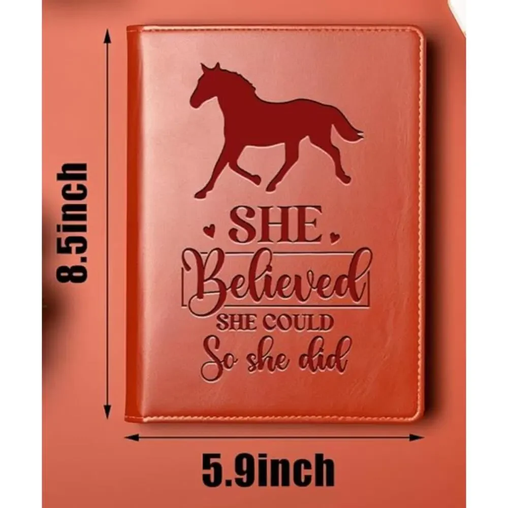 Horse Lovers Gift Leather Journal Notebook for Women *Sealed / Unopened- Brown